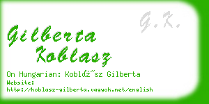 gilberta koblasz business card